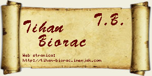 Tihan Biorac vizit kartica